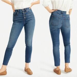 Everlane The Vintage Skinny High Rise Button Fly Ankle Jeans, Size 25